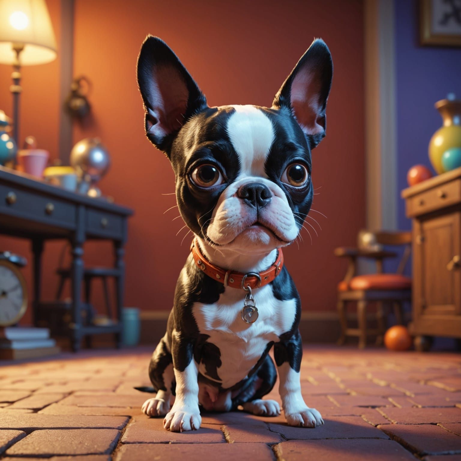 Boston Terrier as 3D Digital Art