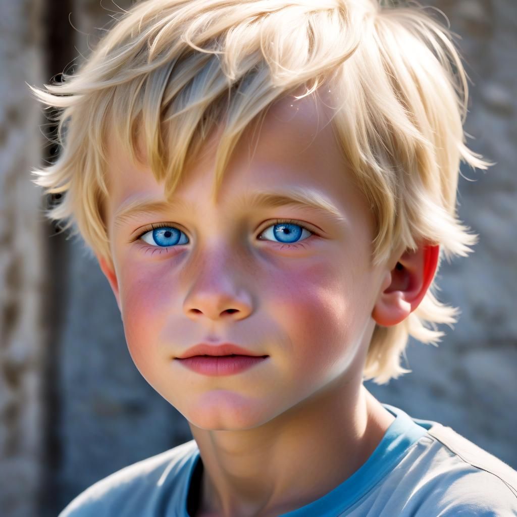 Boy Embraced by Divine Love: Hyperrealistic Art