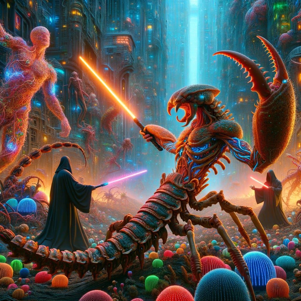 Sci-Fi Hybrid Combat in Alien City