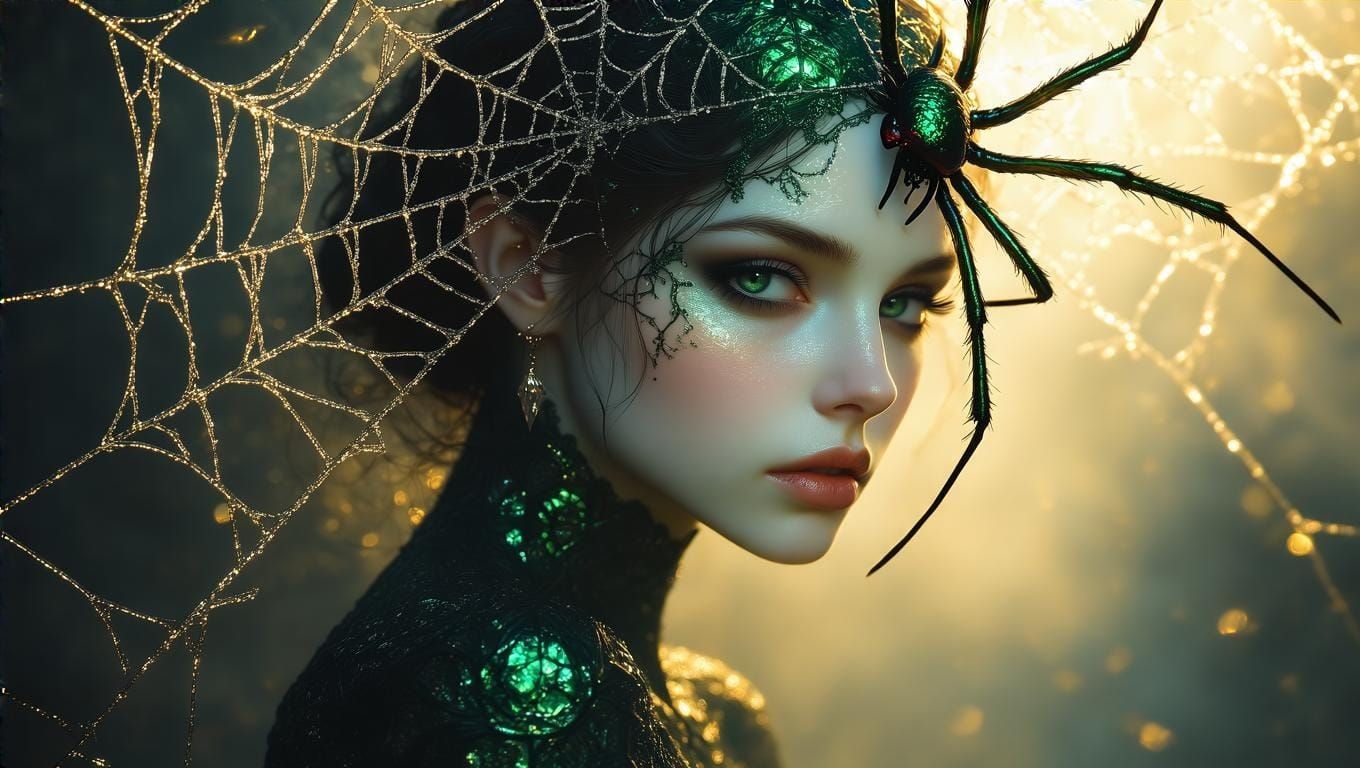 Surreal Hyper-Realistic Portrait of a Woman Transforming int...