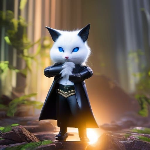 Cute Matrix Rabbit as Neo in Digital Rain