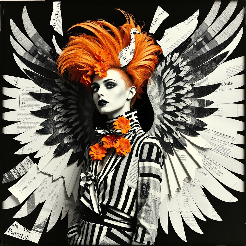 Dramatic Photogram of Winged Figure in Dada Style