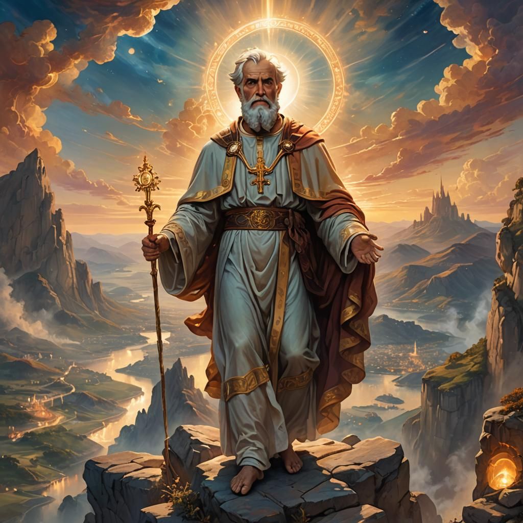 Ethereal St. Peter Portrait in Fantasy Landscape