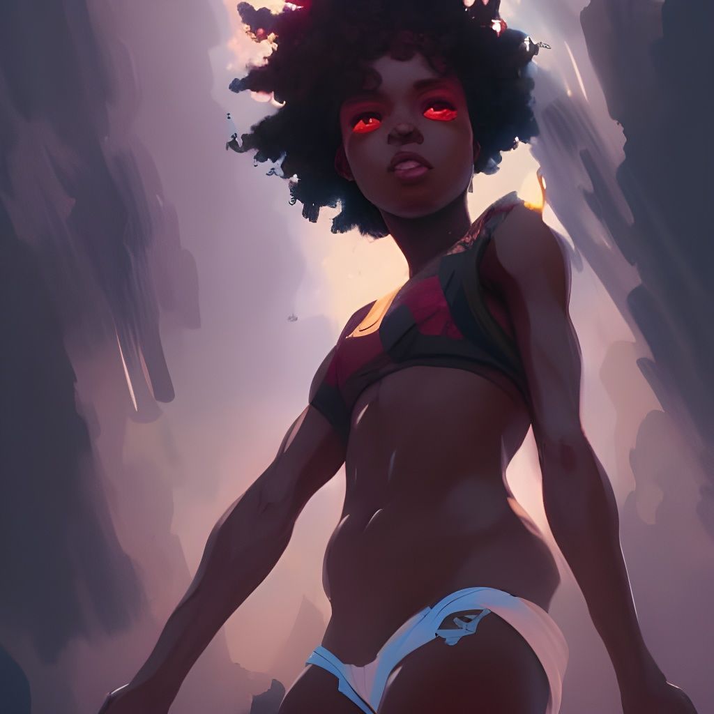 Anime Portrait of a Black Girl in 8K Resolution