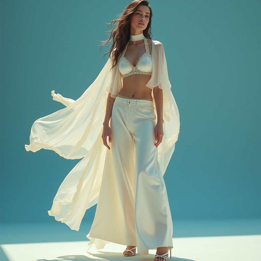 Ethereal Fantasy Goddess in Radiant White Attire