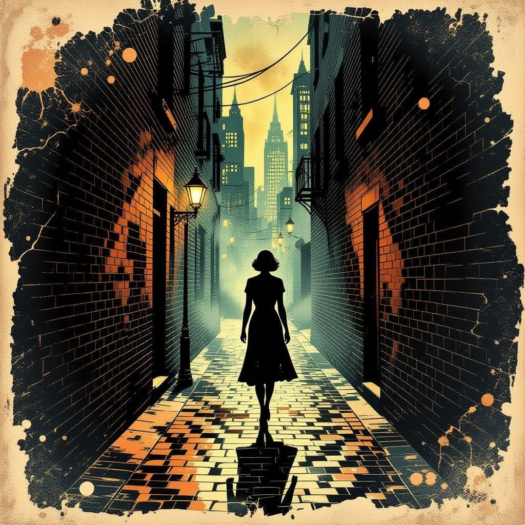 Vintage Noir Goddess Walks a Haunted Alleyway in Golden Age ...
