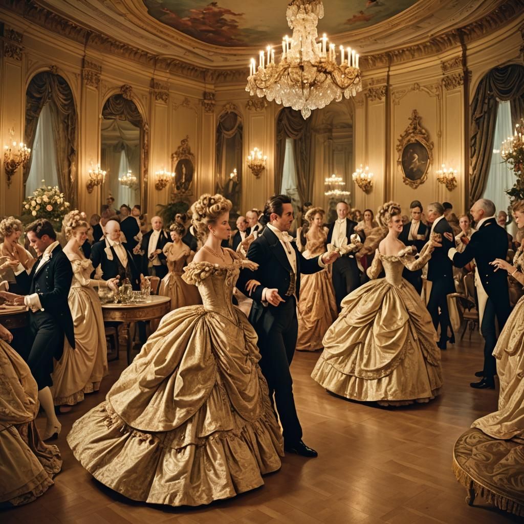Elegant Ballroom Dance in Rococo Revival Style