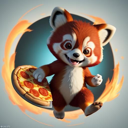 Red Panda Pizza Chef: 3D Cartoon Art