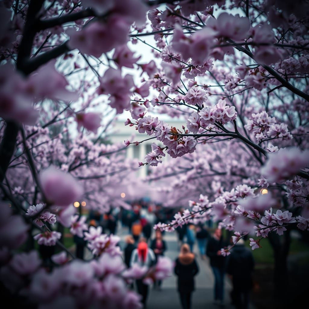 Cherry Blossoms Festival in Vibrant HDR