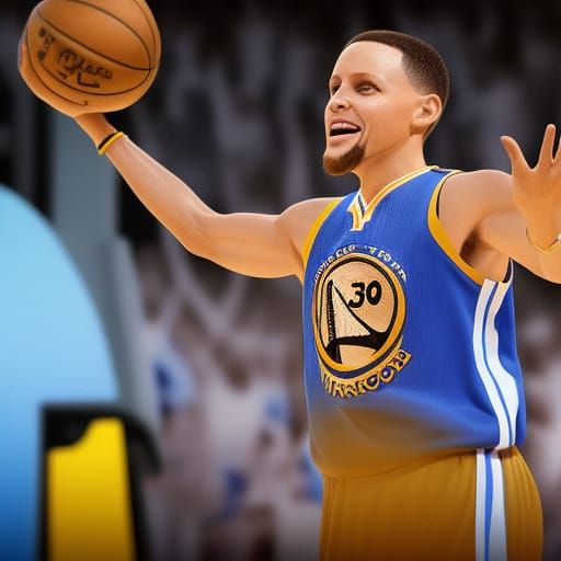 Steph Curry, Golden State Warriors: 3D Digital Art