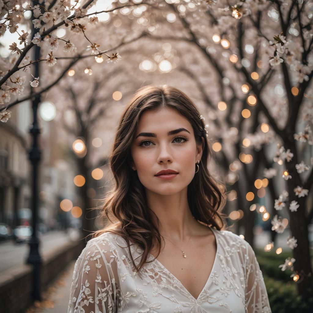 Professional Portrait with Bokeh and Natural Lighting