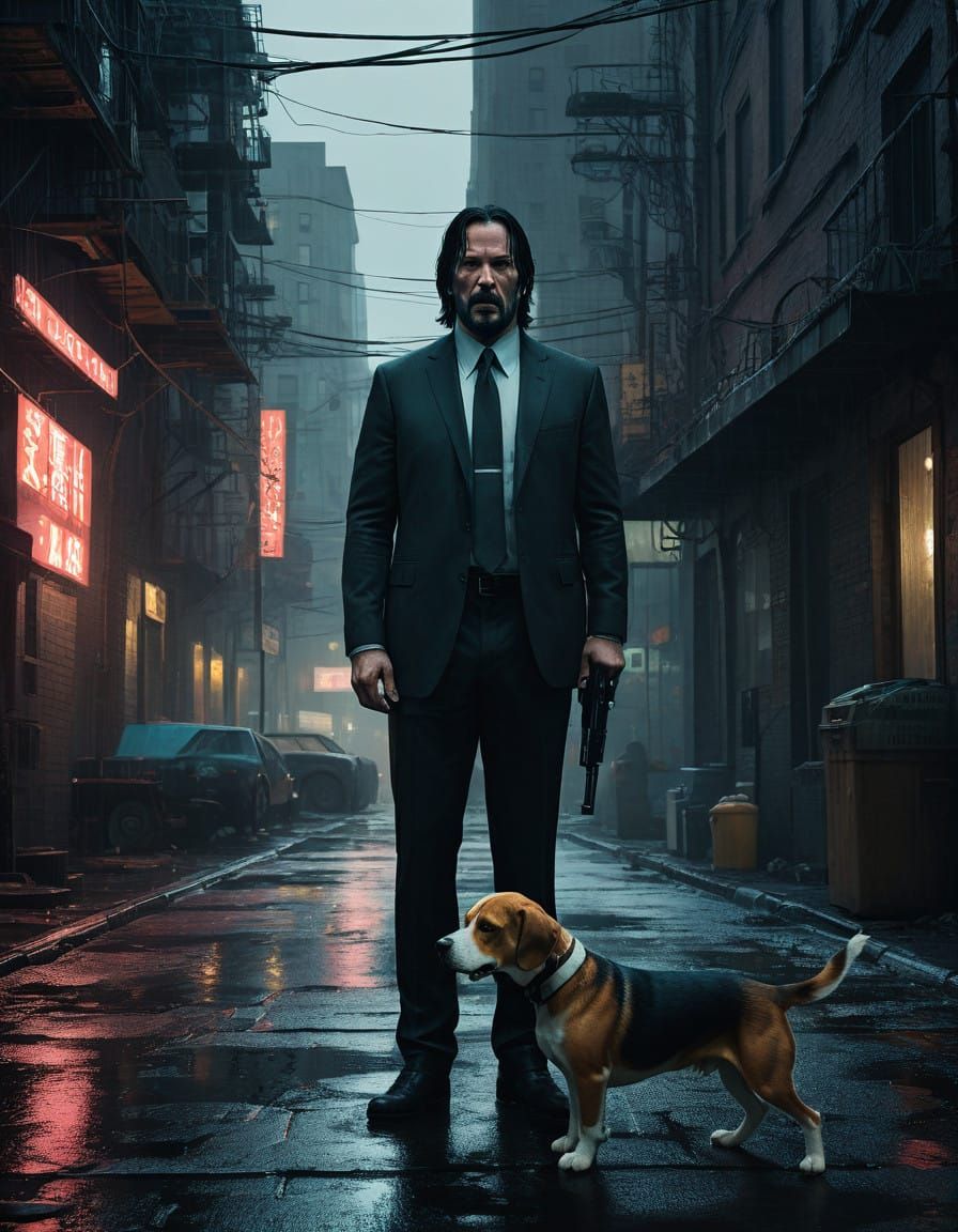 High-Stakes Action Figure in Rainy City Alleyway