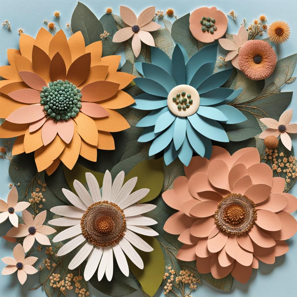 Emotional Floral Collage in Mixed Media