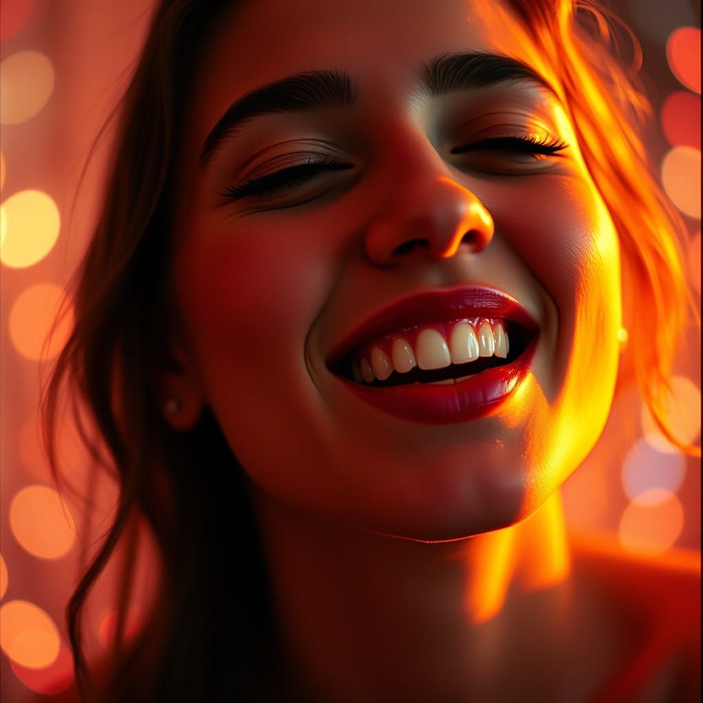 Radiant Woman in Blissful Euphoria