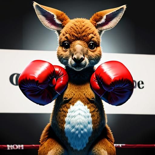 Boxing Kangaroo Ready for a Fight