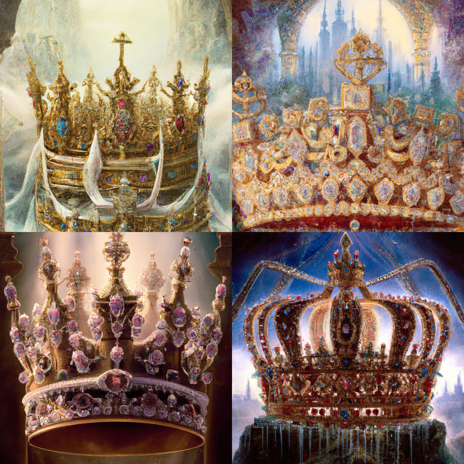 Majestic Jeweled Crown in Ethereal Fantasy Style