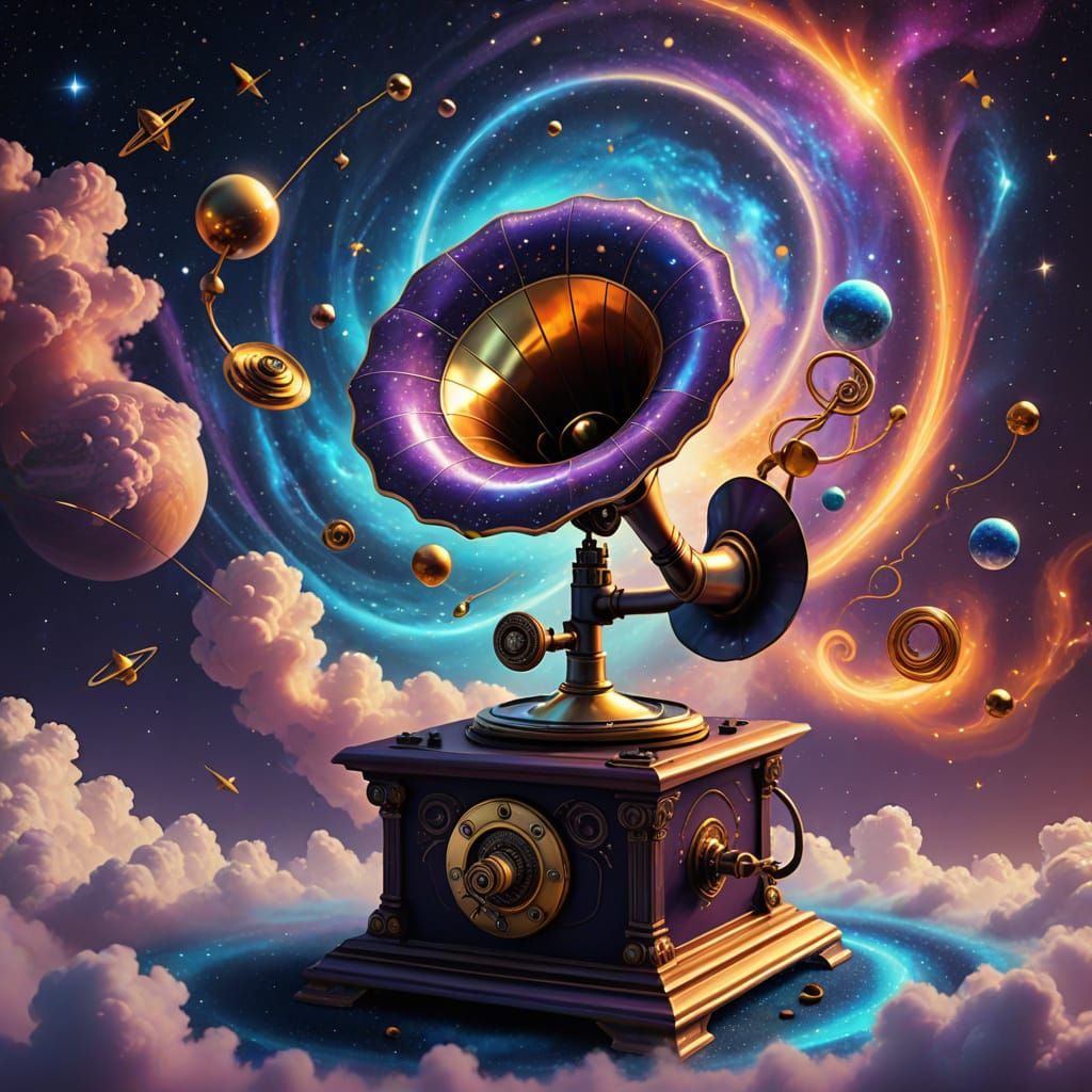 Gramophone Creates Galaxy in Surreal Digital Art