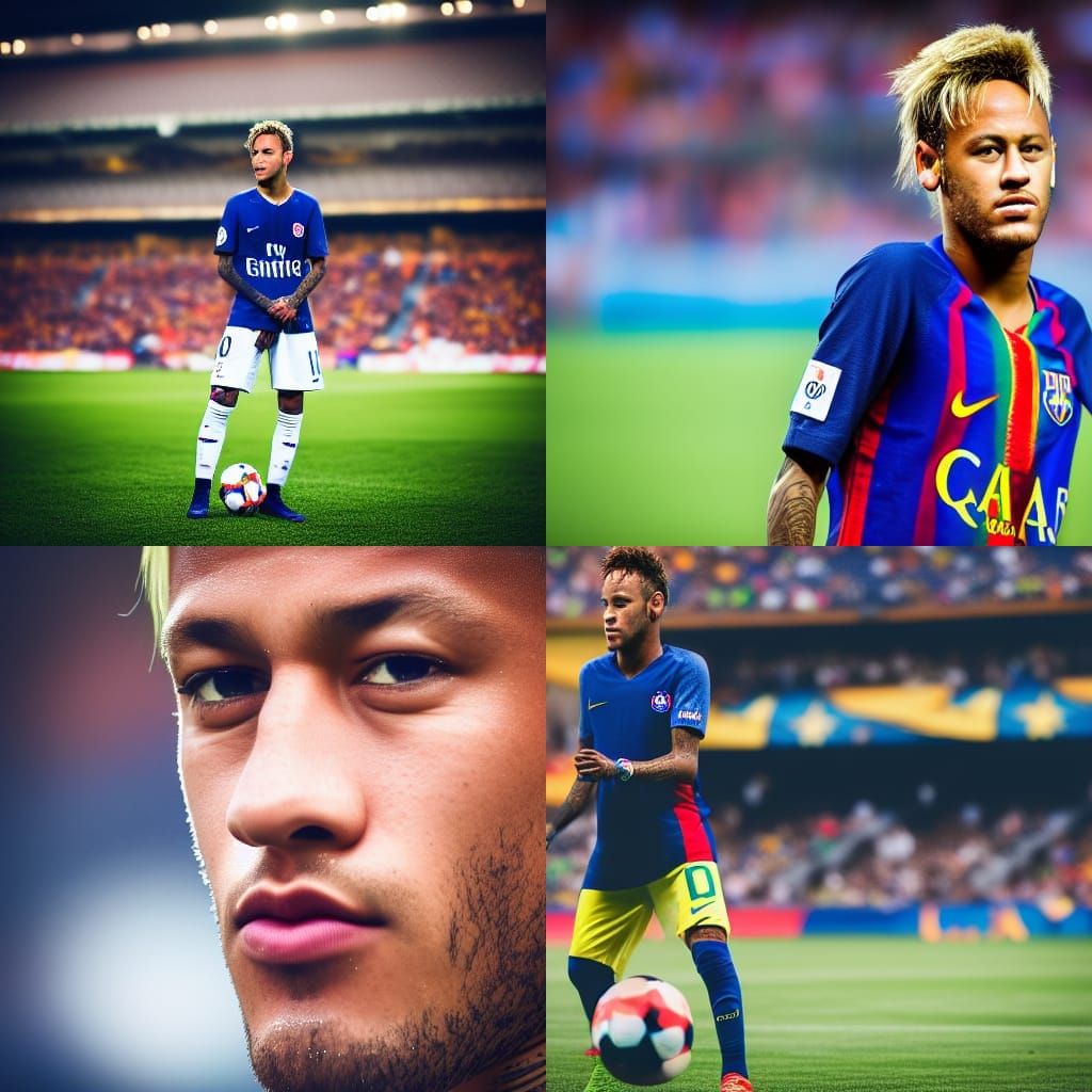 Neymar Portrait in Professional Photography Style