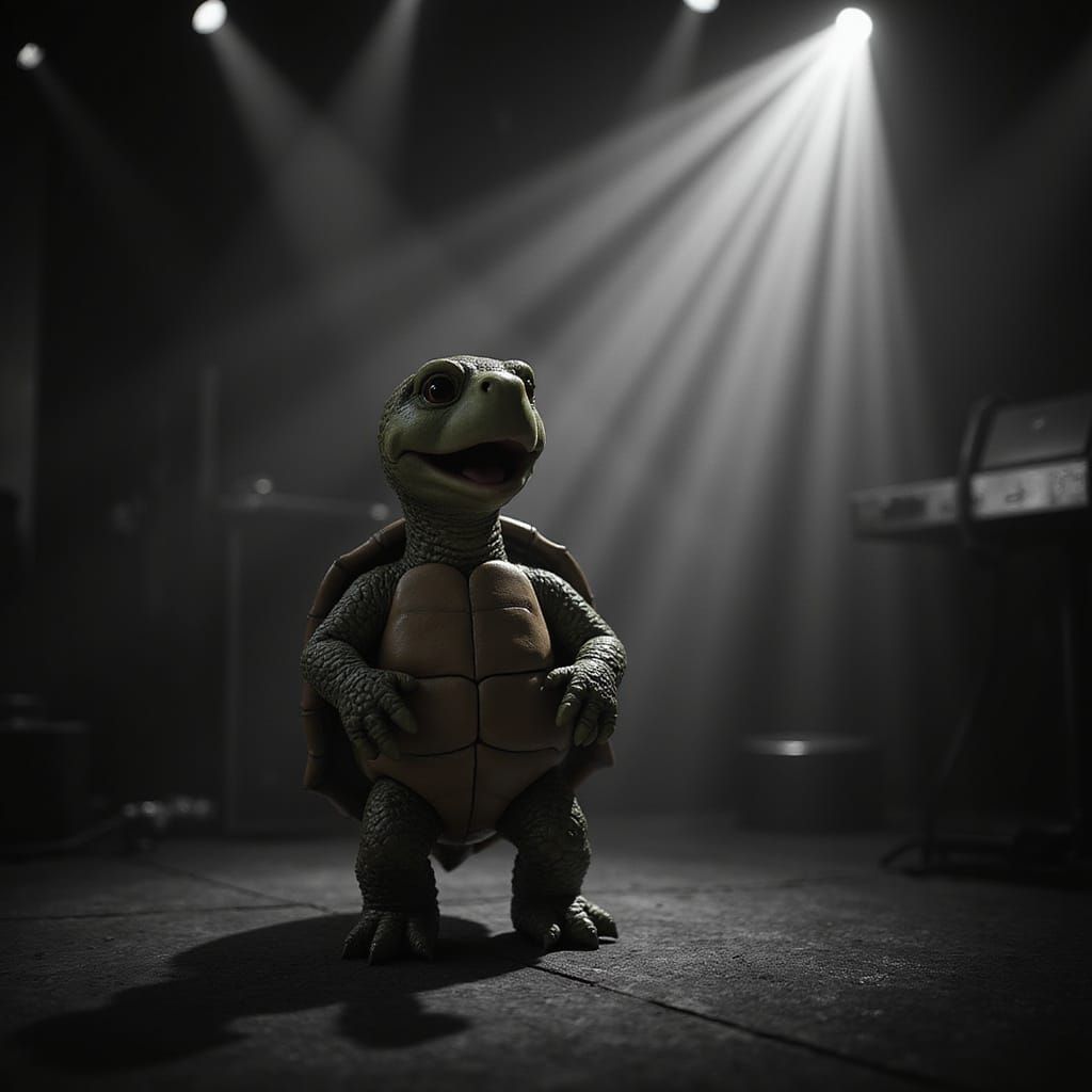 Singing Turtle in 1940s Film Noir Nightclub