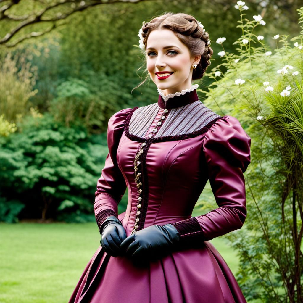 Victorian Lady Portrait in Mystic Garden