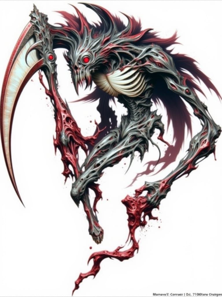 Biomechanical Reaper in HR Giger Style