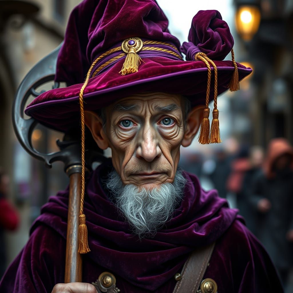 Mage Portrait in Fantasy City, Professional Photography Styl...