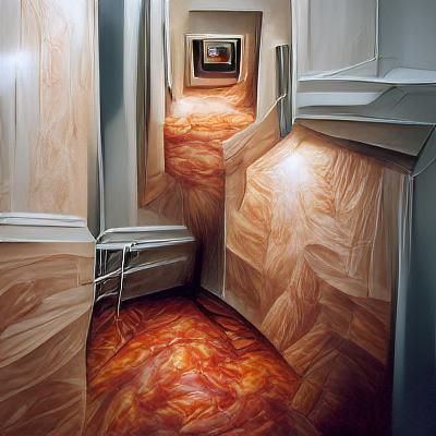 Empty Hallway with Vanishing Point Perspective