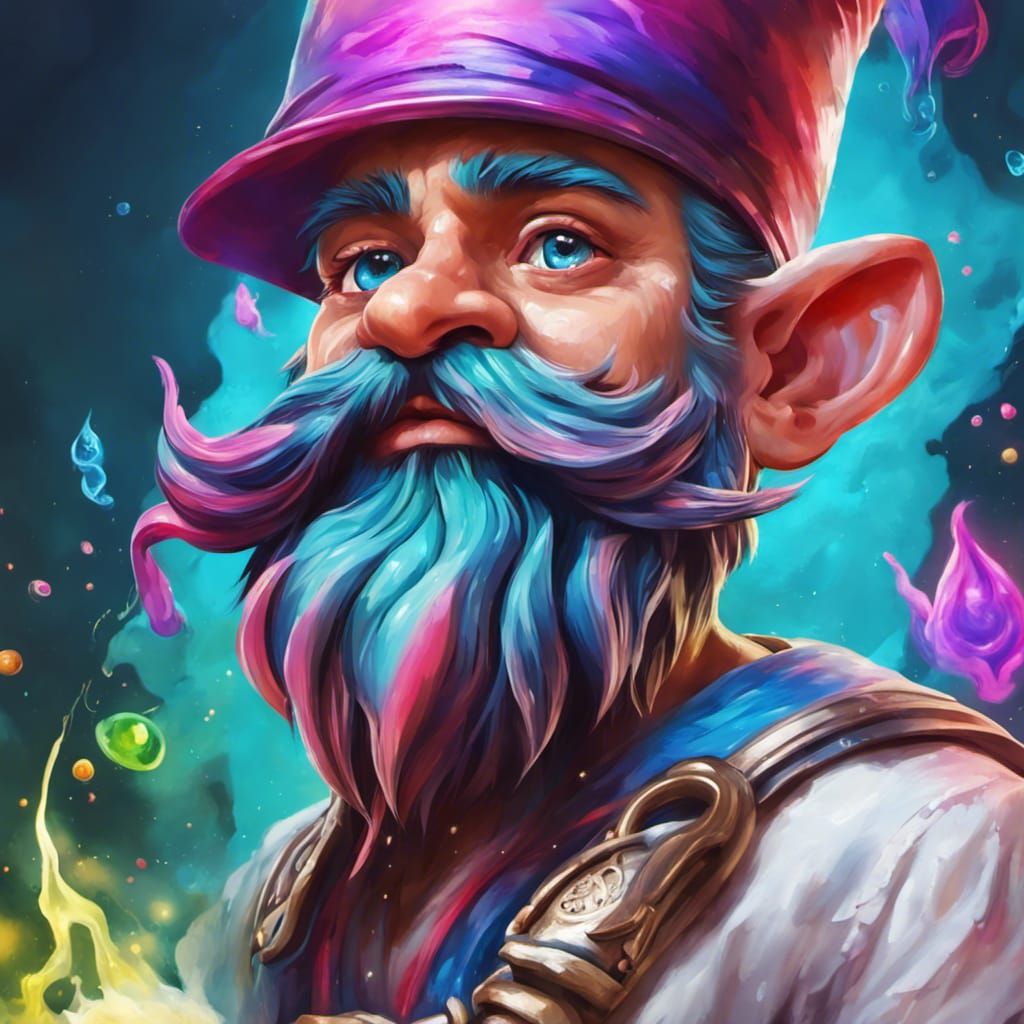 Gnome Sailor Alchemist on Enchanted Ship: Fantasy Art
