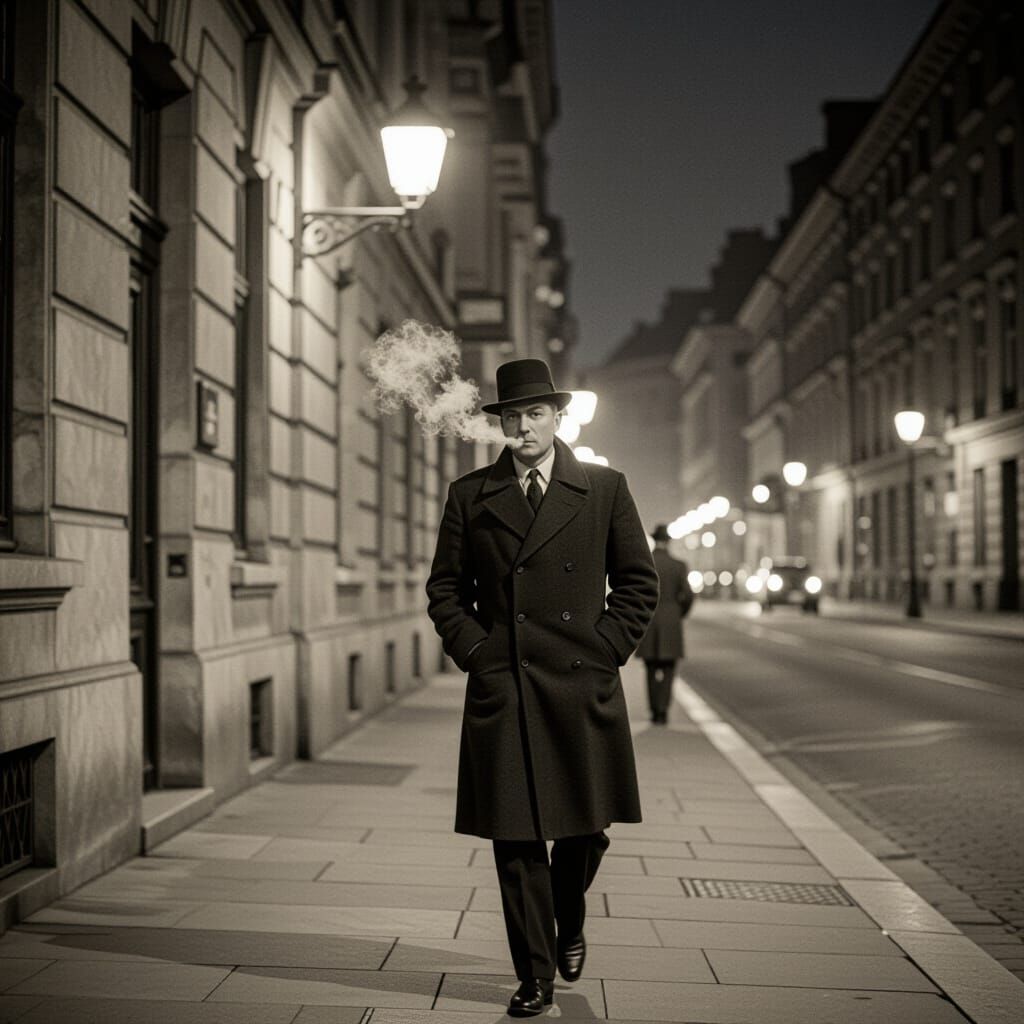 Vintage Sepia Portrait of a WWII Era Agent
