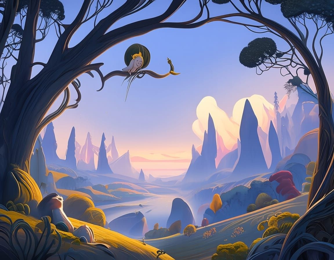 Intricate Watercolor Landscape in Rich, Vivid Colors