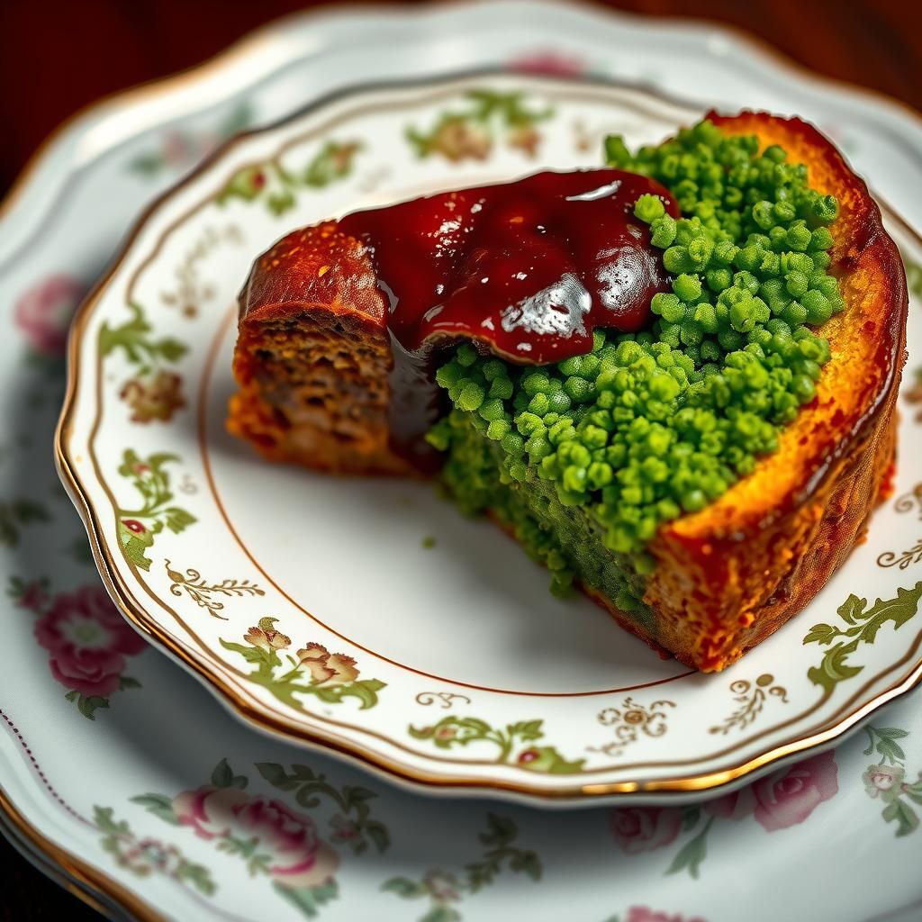 Surreal Cake with Algae and Liver Sausage Portrait