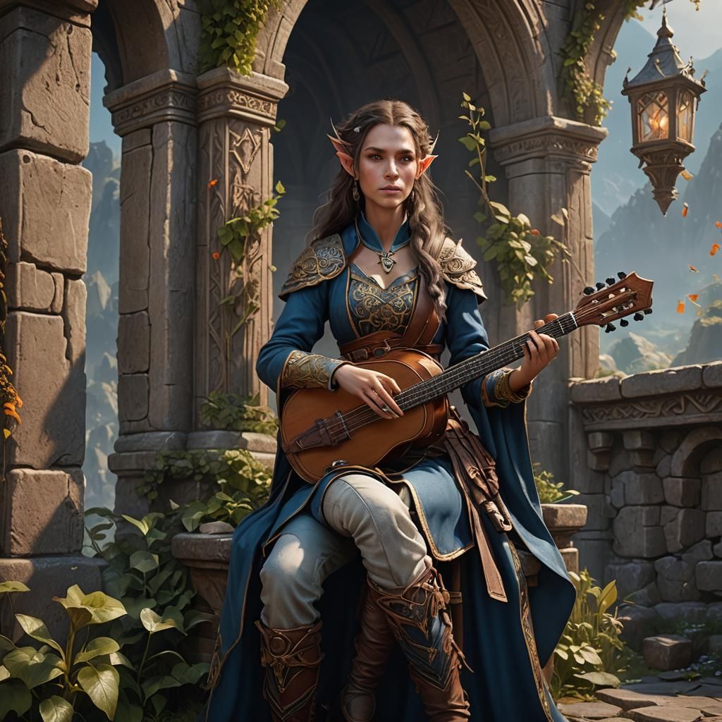Half-Elf Bard: Detailed Fantasy Art in Unreal Engine