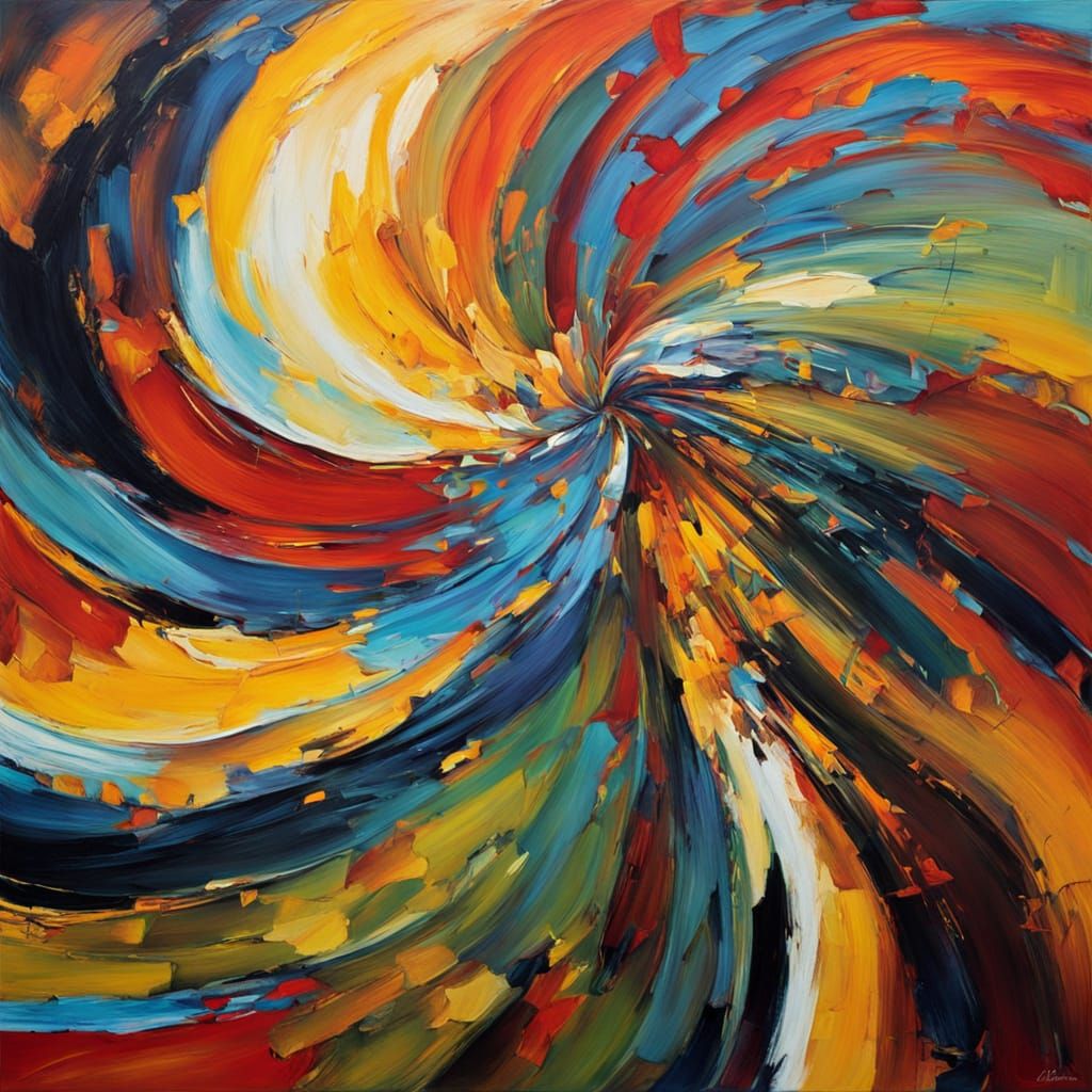 Swirling Vortex Abstract Painting