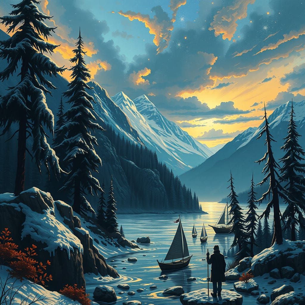 Mystical Aurora Goddess in Unseen Vincent van Gogh Style