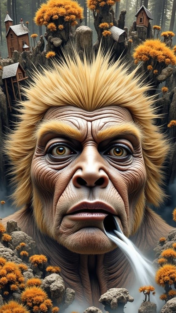 Colossal Bigfoot Emerges From Misty Ancient Forest in Photor...