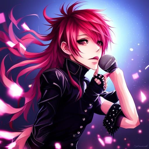 Visual Kei Singer in Anime Style