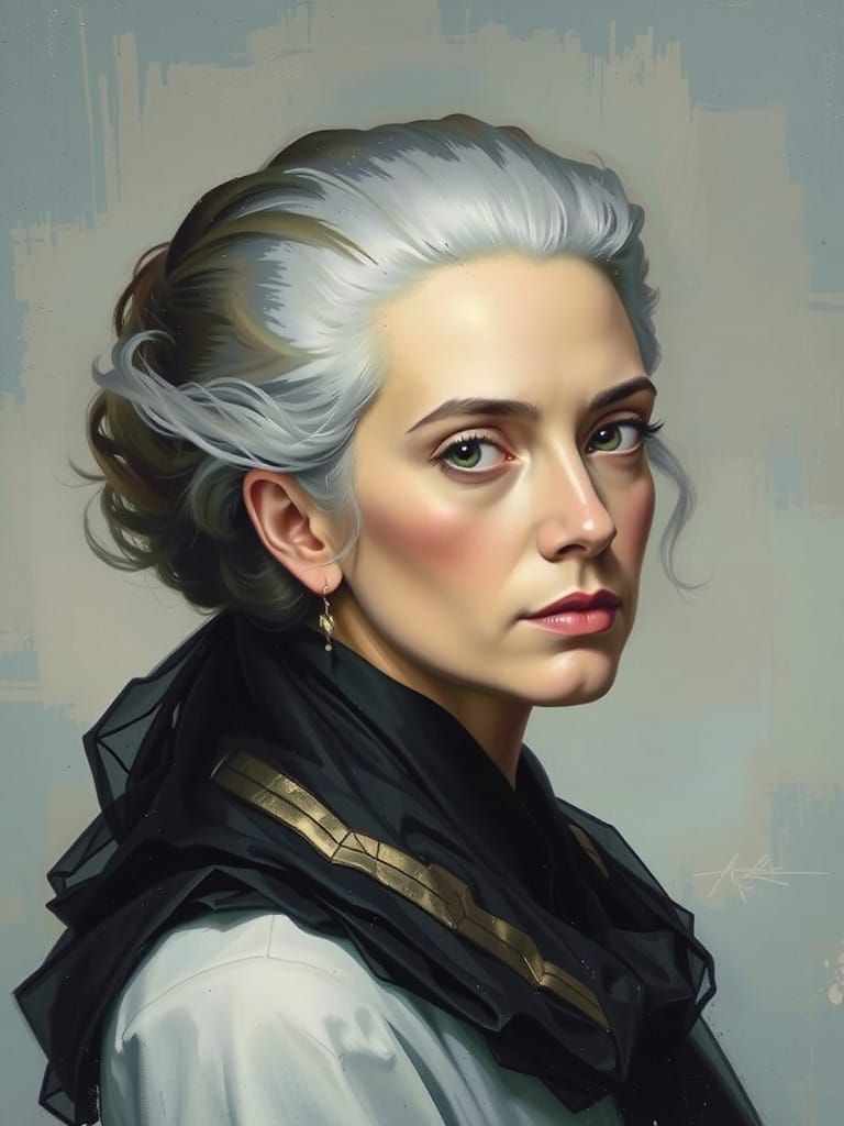 Expressive Portrait in Gouache Style