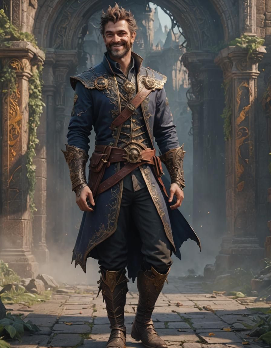 Fantastical Character with Foolish Grin, Digital Art