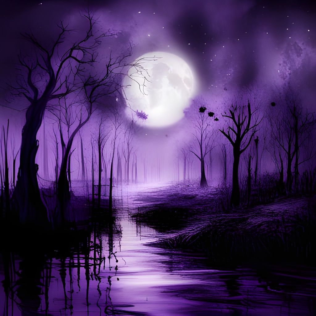 Dramatic Purple Starry Night Over Belgrade in Watercolor