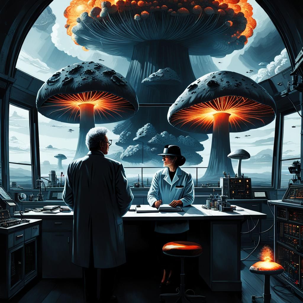 Mad Scientist's Lab with Nuclear View, Maximalist Sci-Fi