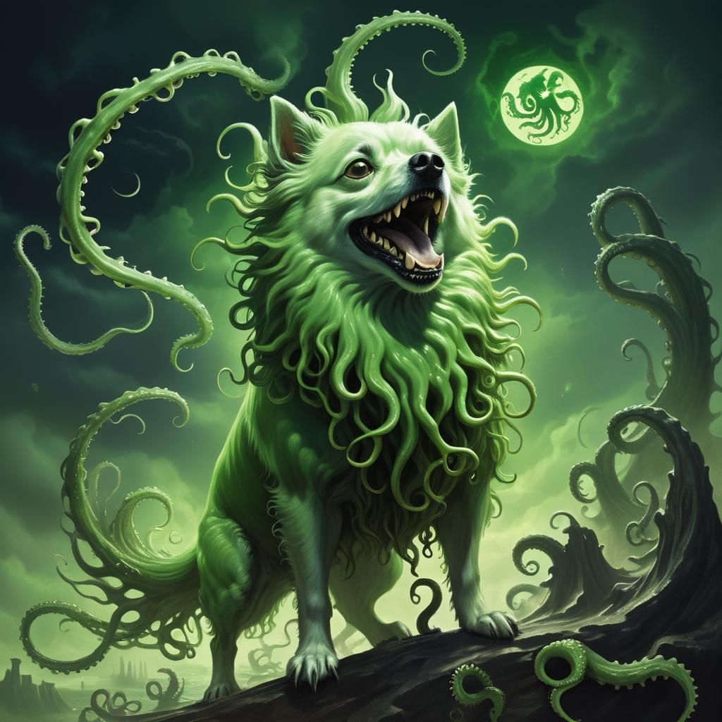 Lovecraftian Spitz: A Transcendent Horror Artwork
