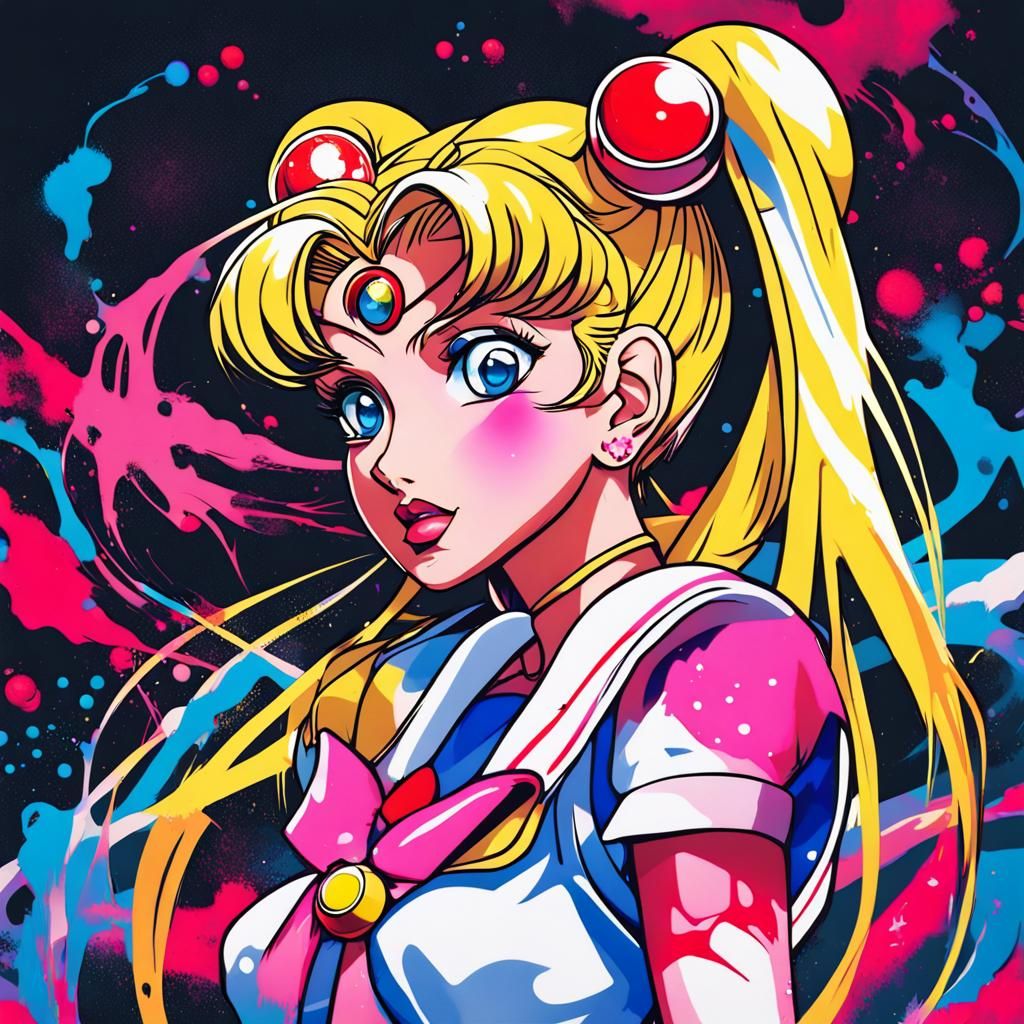 Sailor Moon in Graffiti Splash Art Style