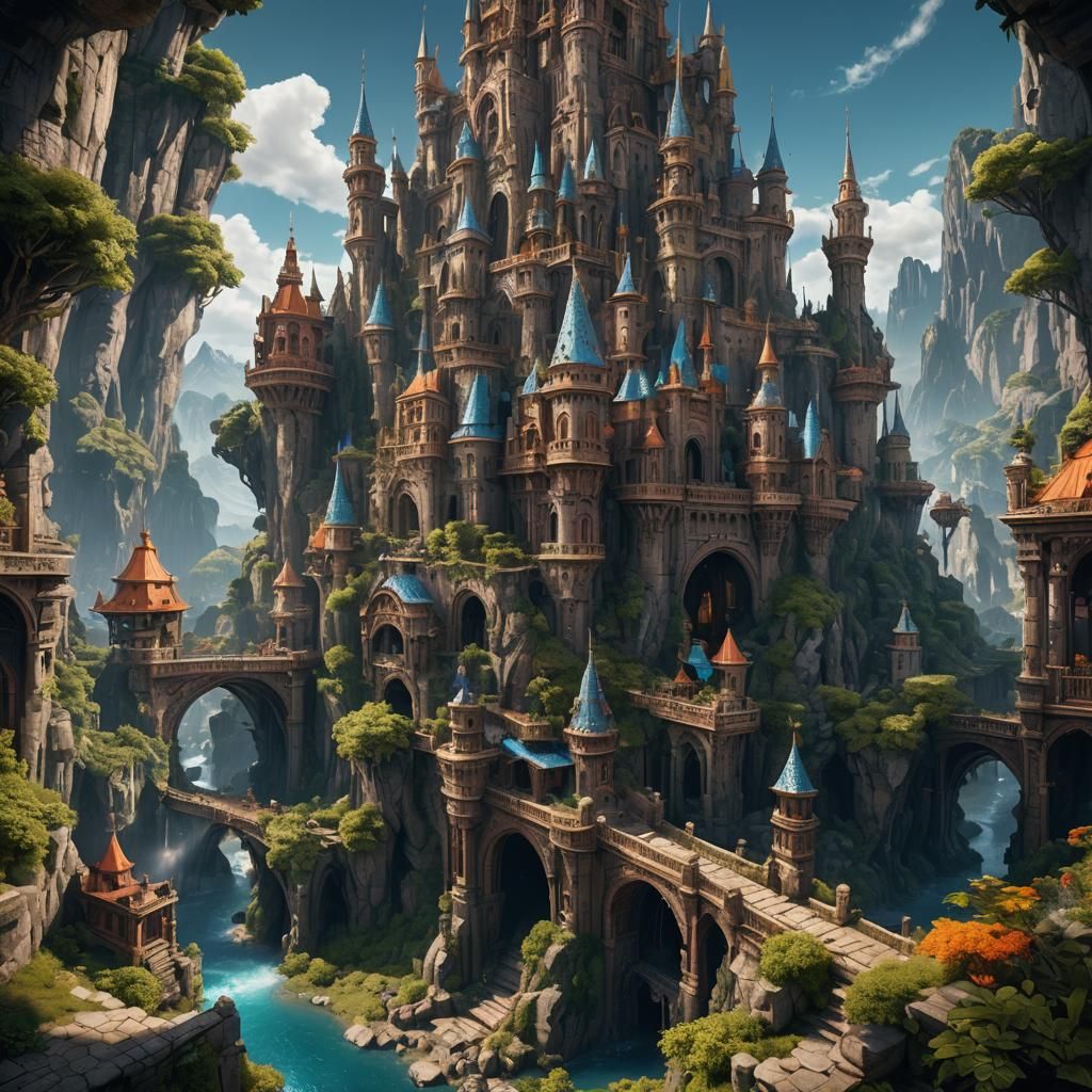 Fantastical Matte Painting with Intricate Detail