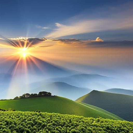 Heavenly Sunshine Beams at Dawn