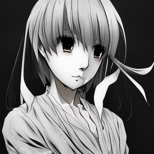 Anime Male Maid Portrait in Manga Style