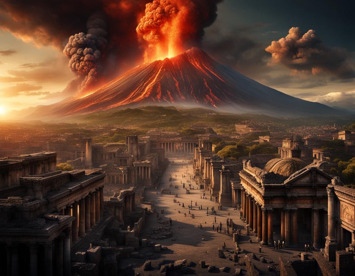 Pompeii Eruption: Dramatic Digital Matte Painting