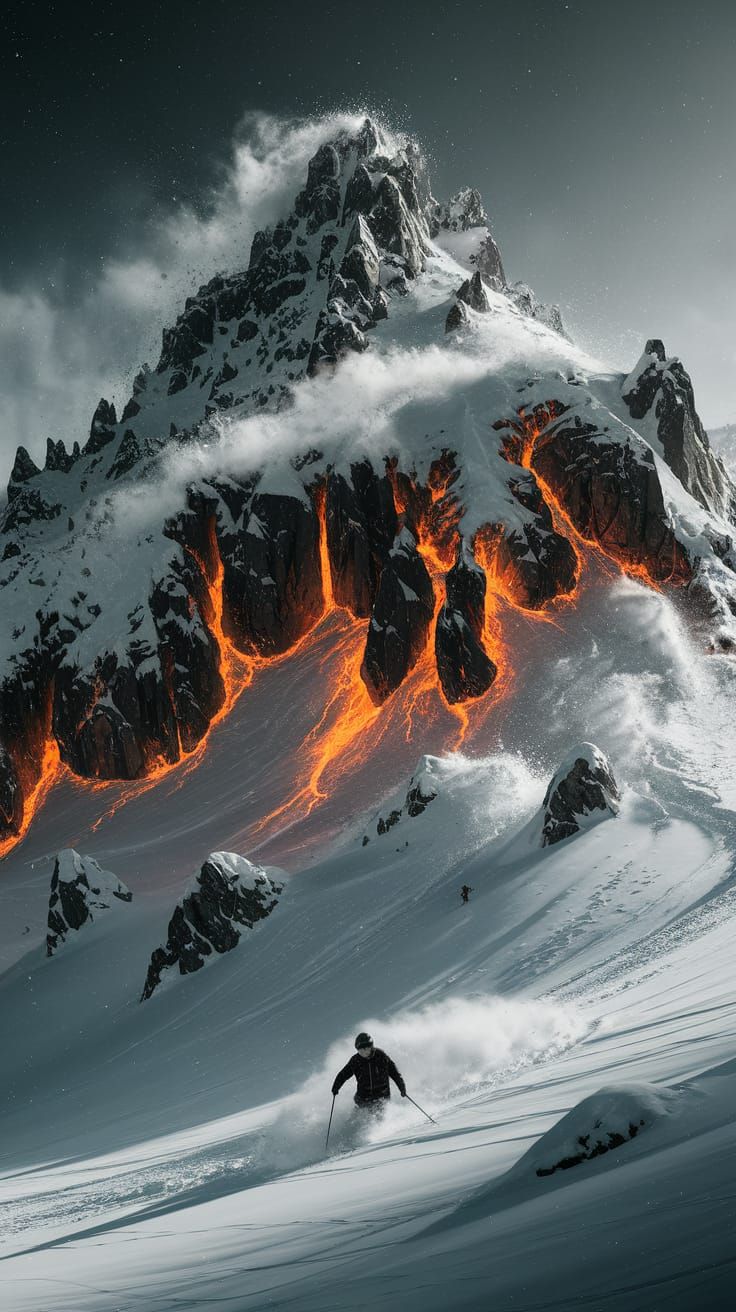 A snow-covered peak begins to move — it's not a mountain, bu...