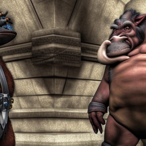 Hyperrealistic Gamorrean Guard Staring Competition