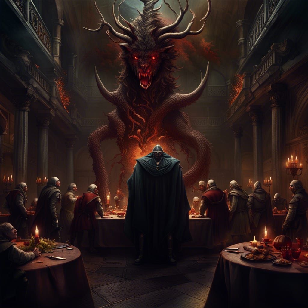 Fantastical Feast in Master's Chamber: Digital Matte Paintin...