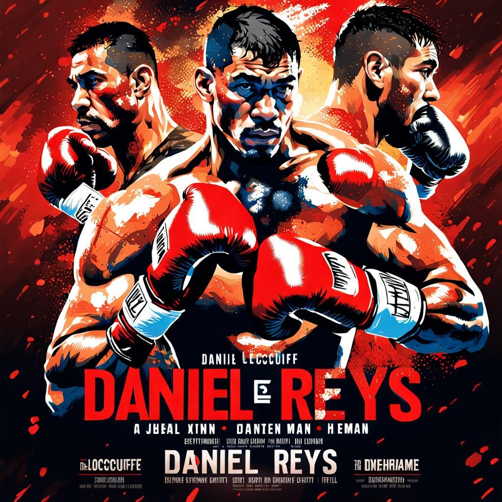 Hyperrealistic Boxing Poster of Daniel Reyes